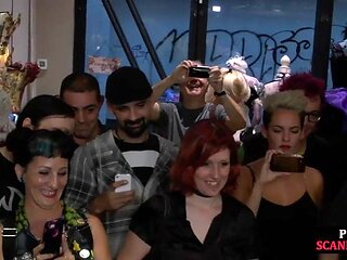 Naughty sluts gets humiliated in public