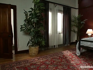 Landlord's hot tenant lets him play with her feet and toys before getting