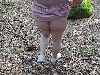 Stepsister Walks Naked in Through the Forest and Almost Gets Caught