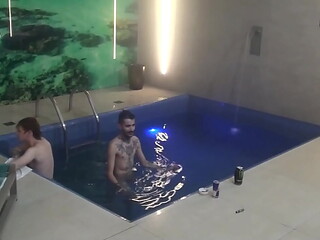 Threesome with friends in the motel pool Part 3