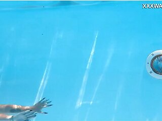 Underwater Swimming With The Most Charming Model With Petite Blonde And Lisi Kitty