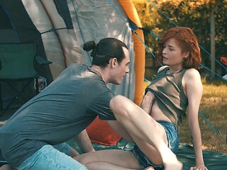 Redheaded Nina and James go wild in the great outdoors