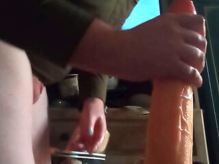 Toby the Crossdresser gets anal fucked by dildo
