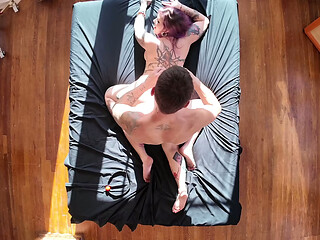 Voyeur - lovers enjoying sensual sunset together