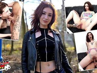 German Scout Casting: Skinny Redhead Teen Scarlett Spark Gets Intense Eye-Rolling Orgasm with Snake Dave