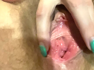 Very Hairy Pussy Open Gape and Masturbating 4K 60fps