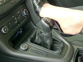 Footjob in the Car to My Man and to the Shift Stick