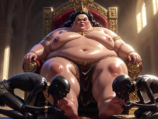 Huge BBW Mistress Foot Worship - Slaves Licking Her Feet to Ecstasy