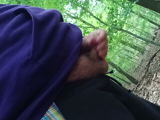 Chubby bear being naughty in the woods and showing of their body