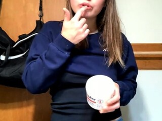 Cute teen anne solo anal masturbation