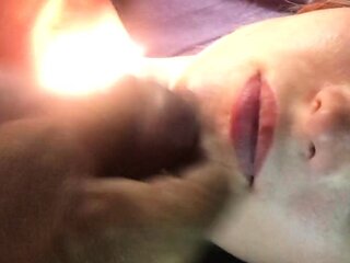 Real blonde amateur giving a POV blowjob