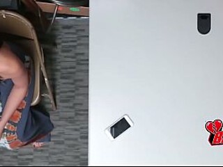 Caught shoplifter blows guard then fucks in stockroom