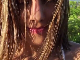 Latina Creampie and Facial on the Beach