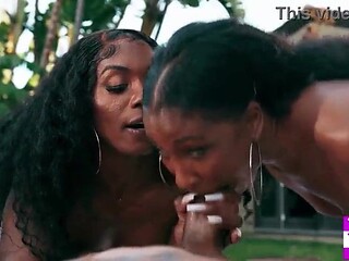Steamy Black Honeys Leilani Li and Olivia Jay Dive Deep