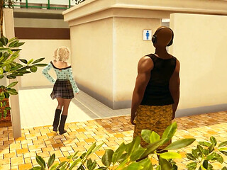 Girl Swallows Big Black Cock in the Toilet While Her Boyfriend Waits Outside Playing Console Emptie41