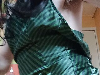 Little satin dress for a hot sissy