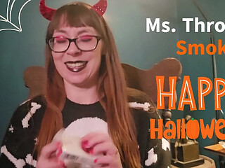 Happy Halloween! Smoking MILF wishes you a Happy Halloween as she smokes