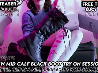 &ldquo_New Mid Calf Black Boot Try On Session&rdquo_