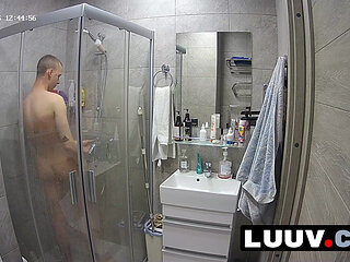 LUUV. Abbadon takes a shower before a sex scene on camera