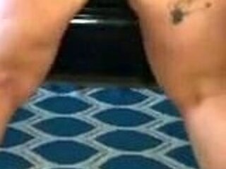 Amateur BBW Kristin with glasses masturbates