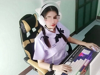 Thai Female Student Caught by Senior Crying at Home (Clear Thai Voice)4K