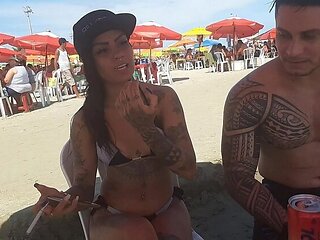 Hot Latina Luana Prado Fucks Guys Bareback at Bertioga Beach - Hardcore Public Sex