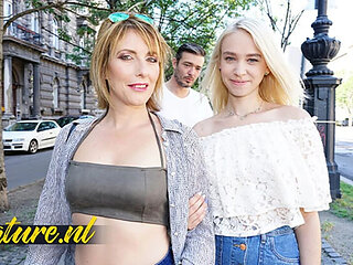 French Stepmom Emma Klein & Stepdaughter Arteya Dee Share Big Cock in Hot Anal Threesome