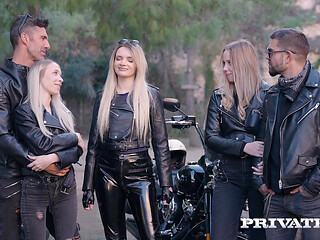 Private com - Amber Kawai, Nata Gold and Alice Ross, horny bikers in a savage orgy.