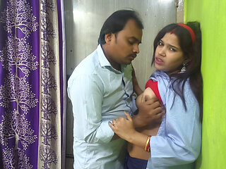 Desi Indian college couple secret sex in hostel room, dress open and kissing scenes Big boobs press