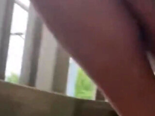 Public Fun Fucking My Pussy on the Balcony Nude Wake to My Car