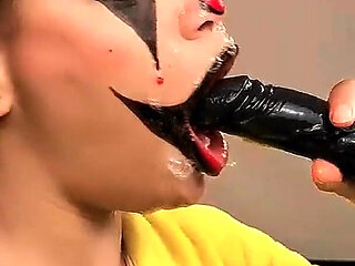 Naughty Clown Fucks Her Throat with a Fuck Machine