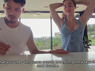 I Give My Boyfriend an Anal Douche and It's My Stepbrother Who Fills My Ass with Cum - Iris Rodriguez & Danner Mendez