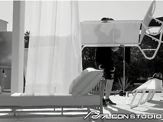 FalconStudios - Devin Franco Gets In The Middle Of A Interracial Hot Hunk Spitroast
