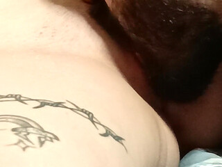 Bearded Man Gently Licks Pussy to Orgasm