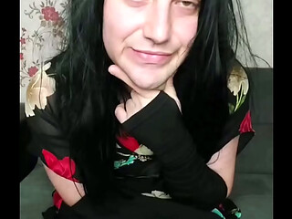 Flowered Pinky and Black Hair Cute Young