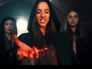 Crazy hot witches are spiraling down into a ritualistic lesbian orgy