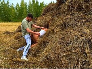 This beauty loves in a public place. Hayloft. Nature