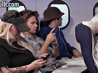 Hairy ebony cuntbanged on a plane