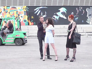 Young Whore Francesca Dicaprio Shamed, Tied-up, and Fucked in Public!