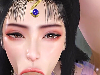 3D Two Horny Babes Sharing One Big Cock