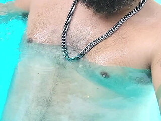 Cum in the pool