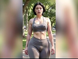 Spanish beauty Aitana gets into motion, showcasing her 3D body in an