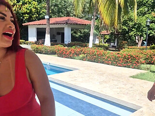 Hardcore Outdoor Sex at the Resort with the Bigdicked Waiter - Dani Clark & Alejandra Palacios