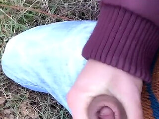 Foreskin Cum - Cumshot Outdoor