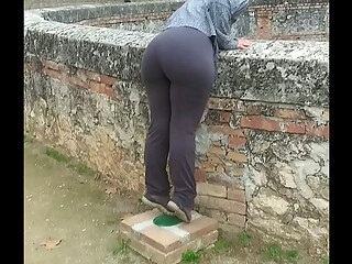 stranger big booty surpised and fucked in public forest