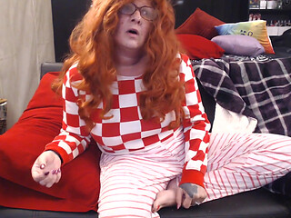 Dump truck looking redhead