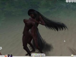 sims 4 shemale whores with extremely long hair on tropical sex island compilation