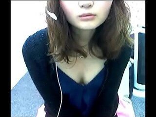 Amateur Japanese GF shows off her pretty boobs and wet kitty on live webcam chat