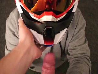 Gearhead In Mxhelmet Sucking Dick