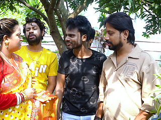 DESI MALLU BHABHI HARDCORE DIFFERENT POSITION OF SEX WITH FOUR LOCAL DESI BOYS WHEN SHE WAS ALONE AT HOME ( gangbang )